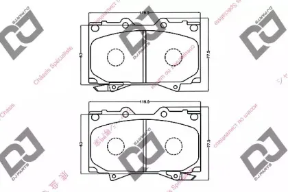 Комплект тормозных колодок, дисковый тормоз DJ PARTS купить